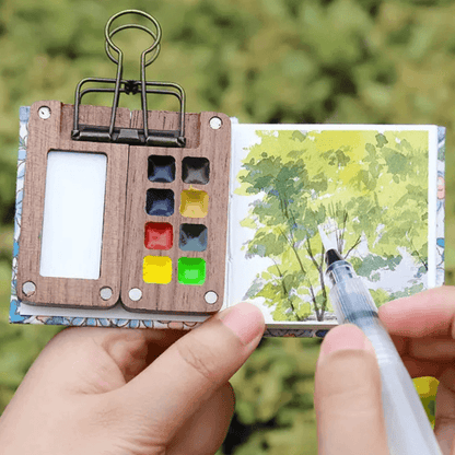 Wooden Mini Watercolour Paint Set